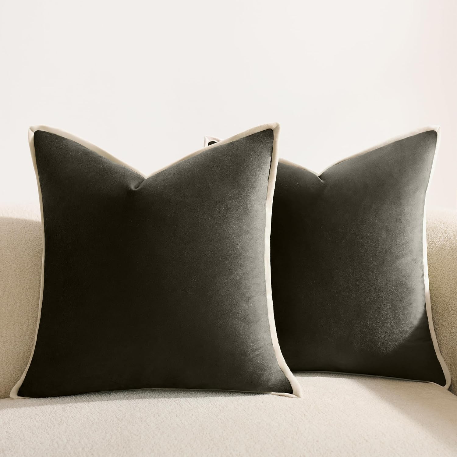 Ultra-Soft Velvet Throw Pillow Covers, 18 x 18 Inch, Set of 2