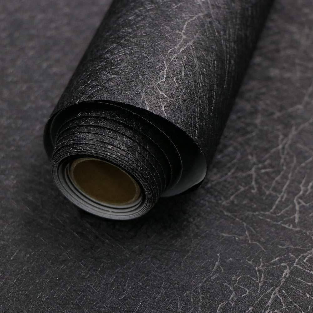 Black Silk Peel and Stick Wallpaper, Self-Adhesive Removable Contact Paper