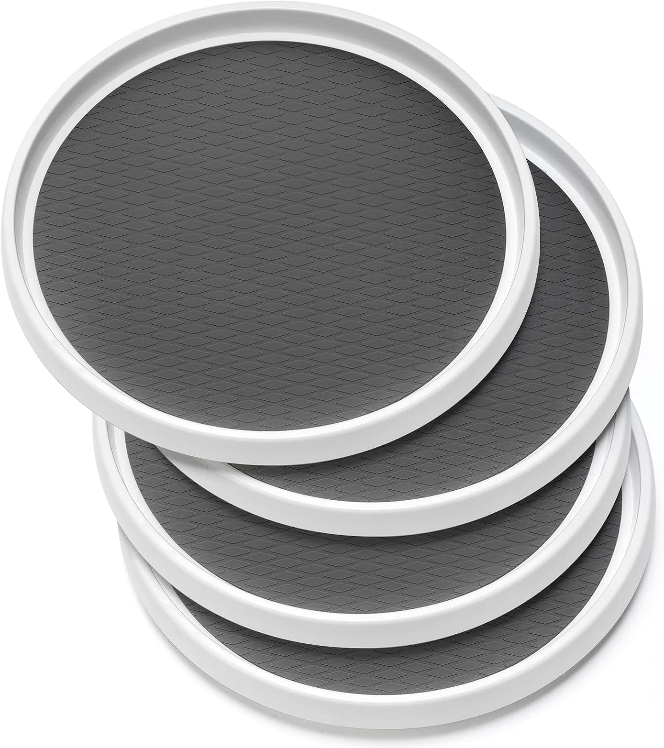 Non-Skid Lazy Susan Organizers, 10 Inch Turntable Rack for Cabinet, Set of 4