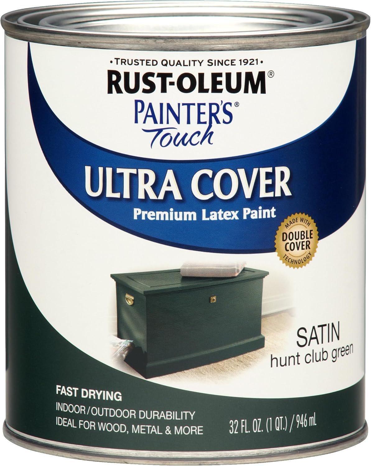 Rust-Oleum Painter's Touch Latex Paint, Satin Hunt Club Green, 1 Quart