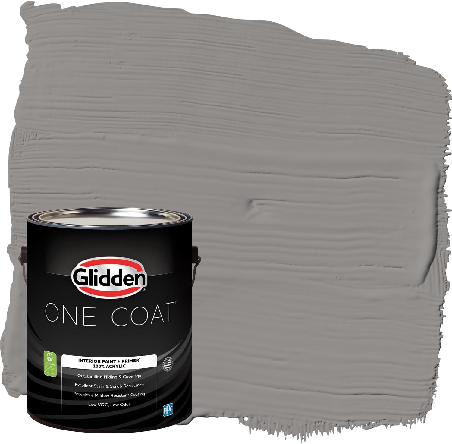 Glidden Interior Paint and Primer, Antique Silver, One Coat, Eggshell, 1 Gallon