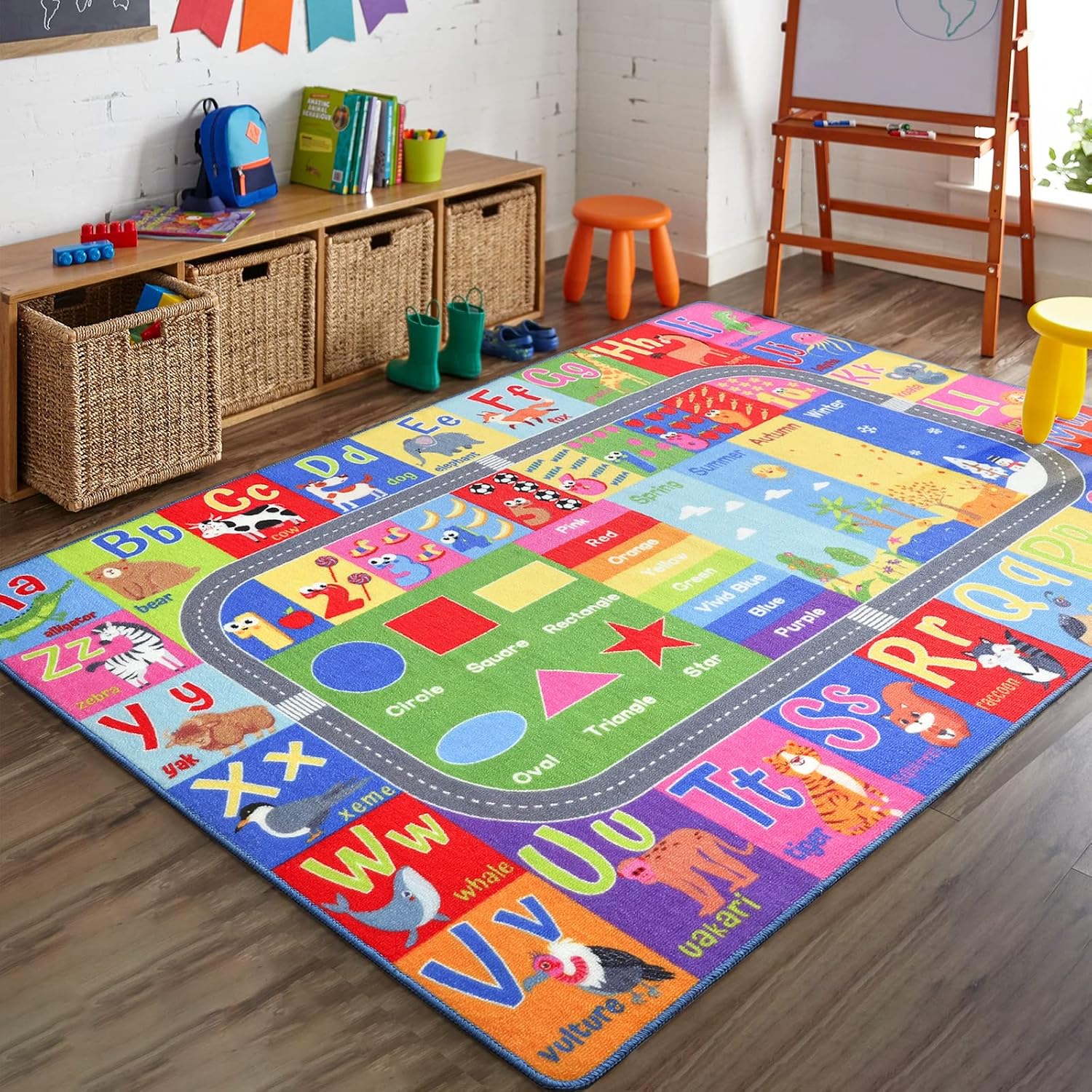 HOMORE Kids Educational Area Rug, 4 x 6 Ft, Classroom and Playroom