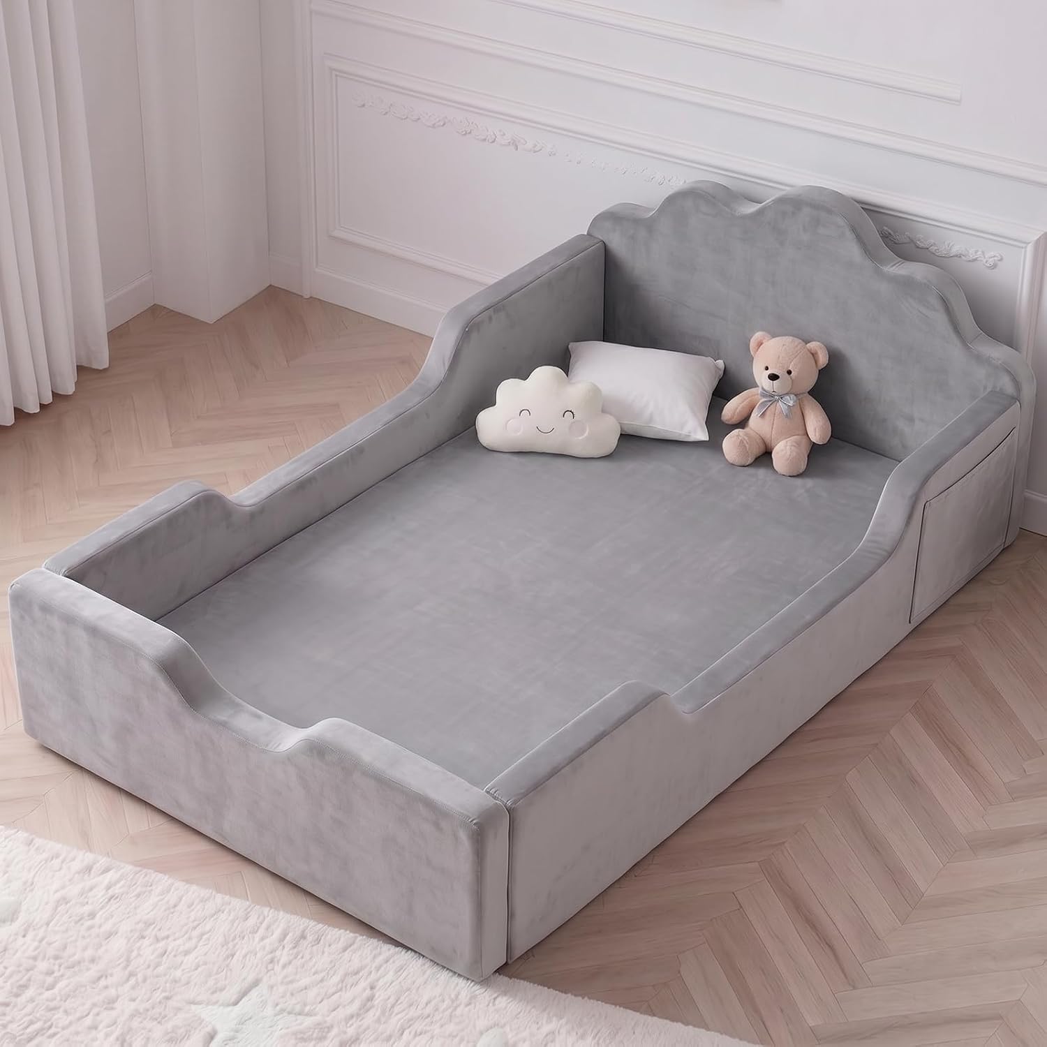 oaskys Toddler Floor Bed, Soft Frameless Foam Design, No Assembly, Ages 3-8