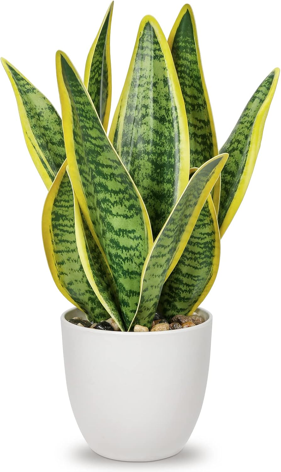 Hollyone Artificial Snake Plant Potted Faux Sansevieria Trifasciata Plants, 13