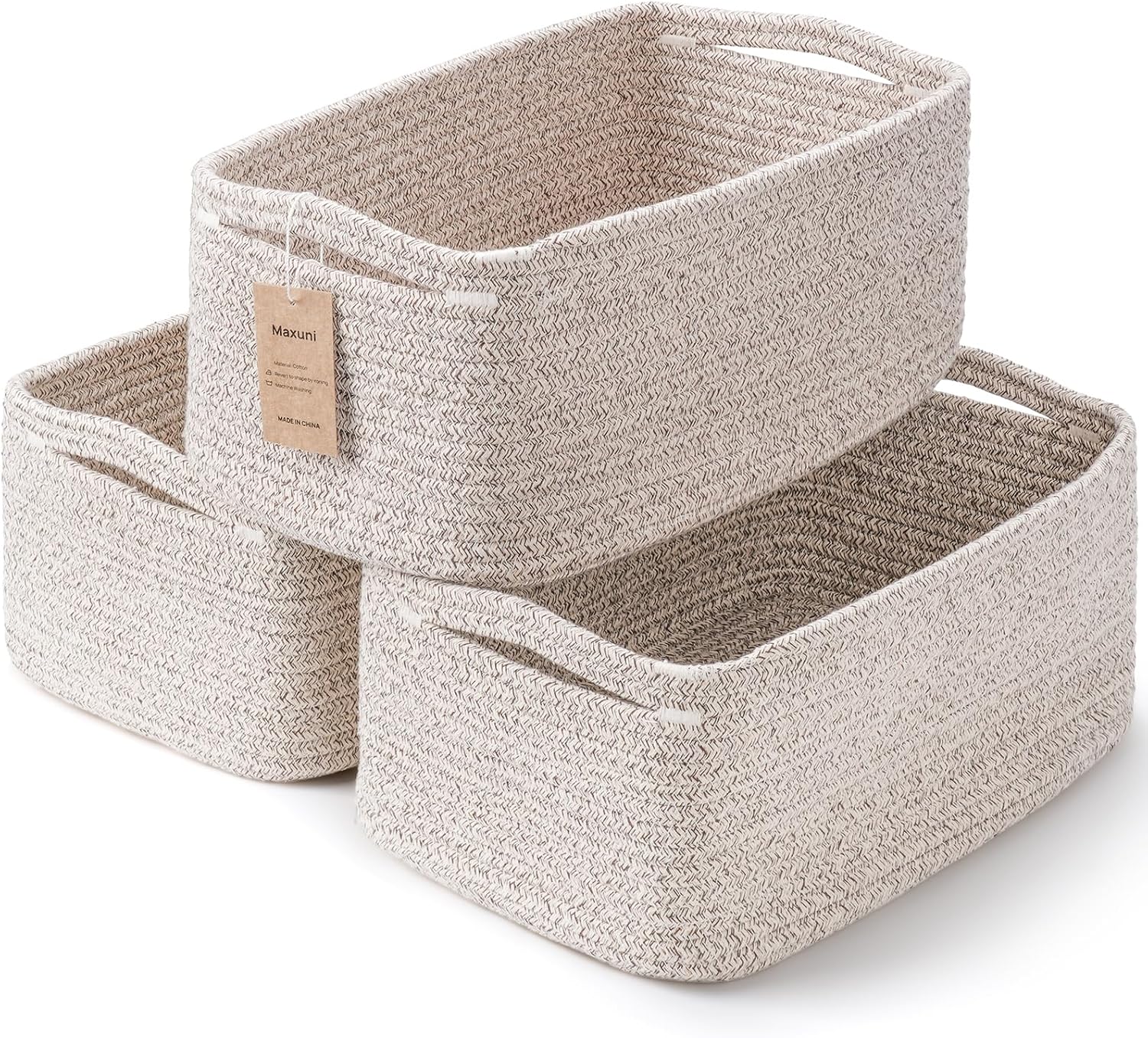 3 Pack Small Storage Baskets for Organizing, 11.8