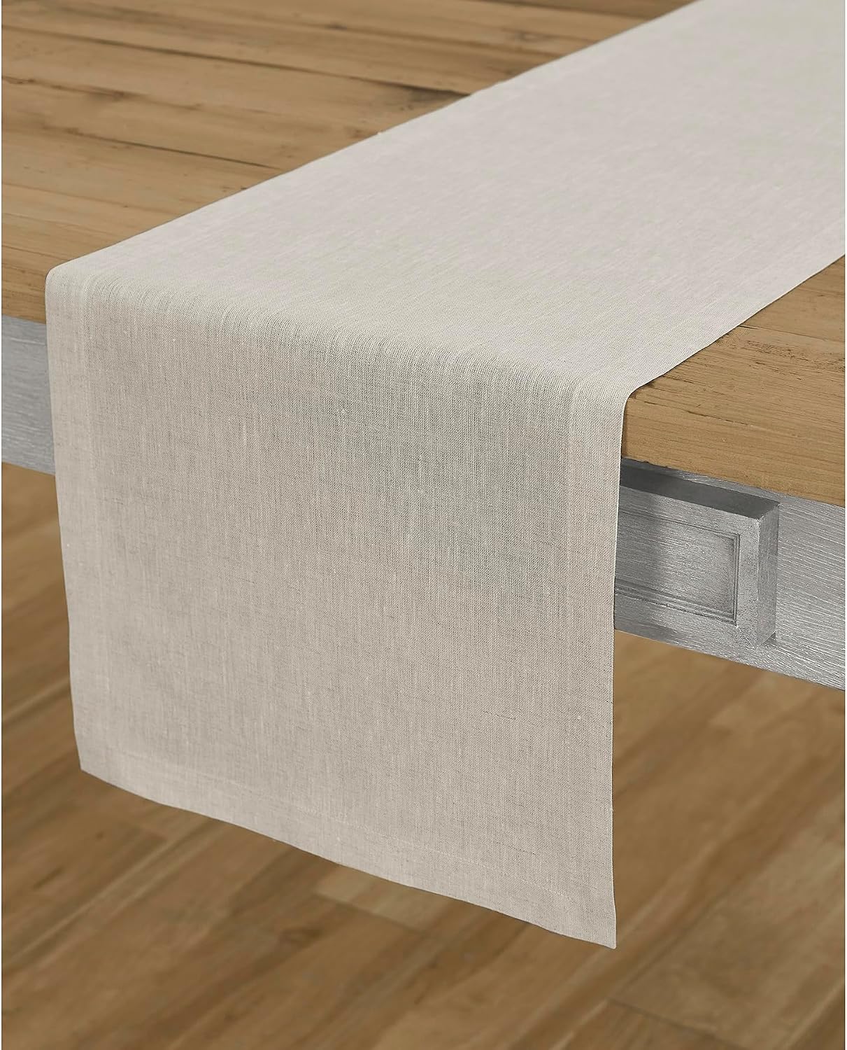Solino Home 100% Linen Table Runner, Light Natural, 14 x 72 Inch