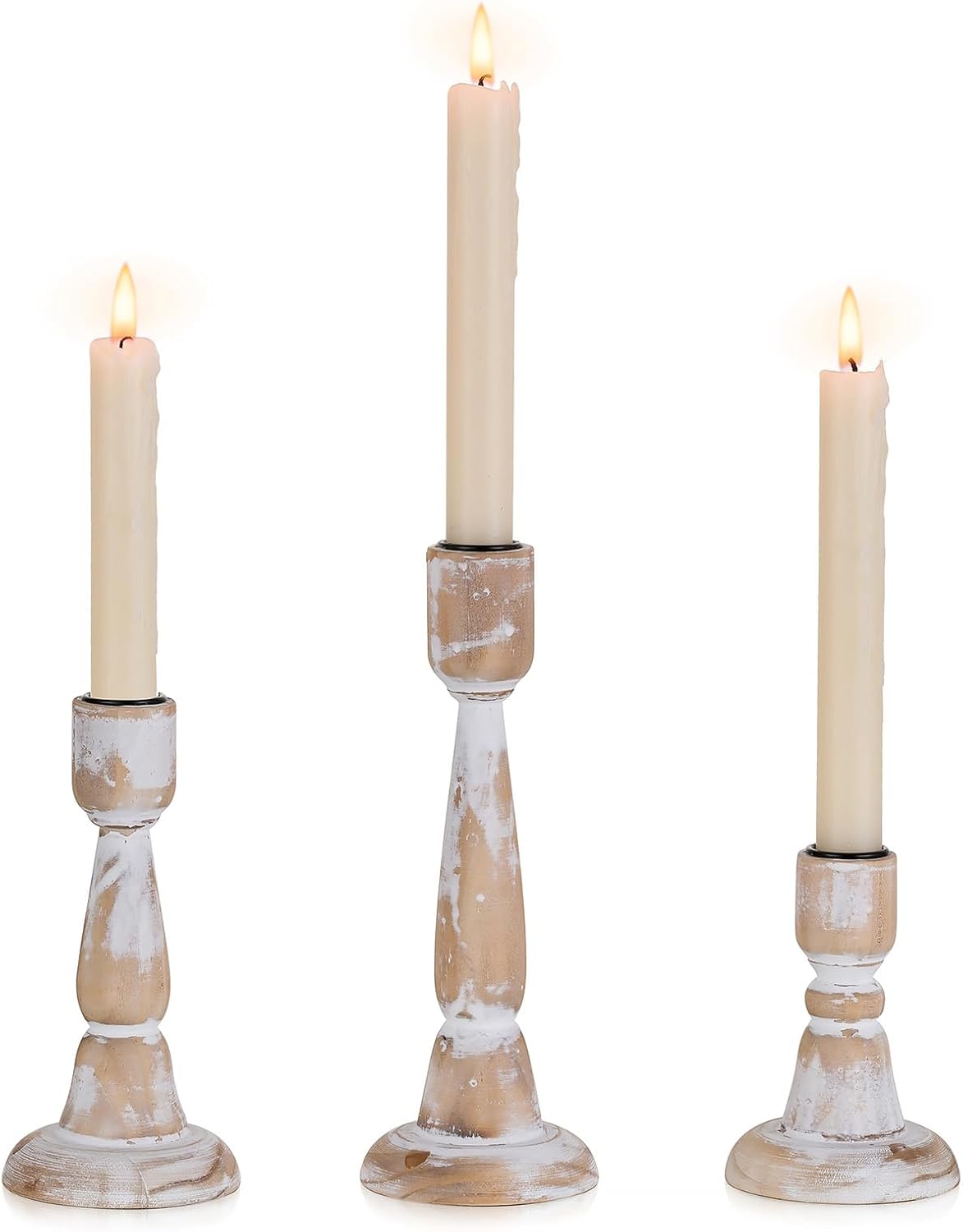 Rustic Candlestick Holder Decor, Farmhouse Wooden Candle Holders