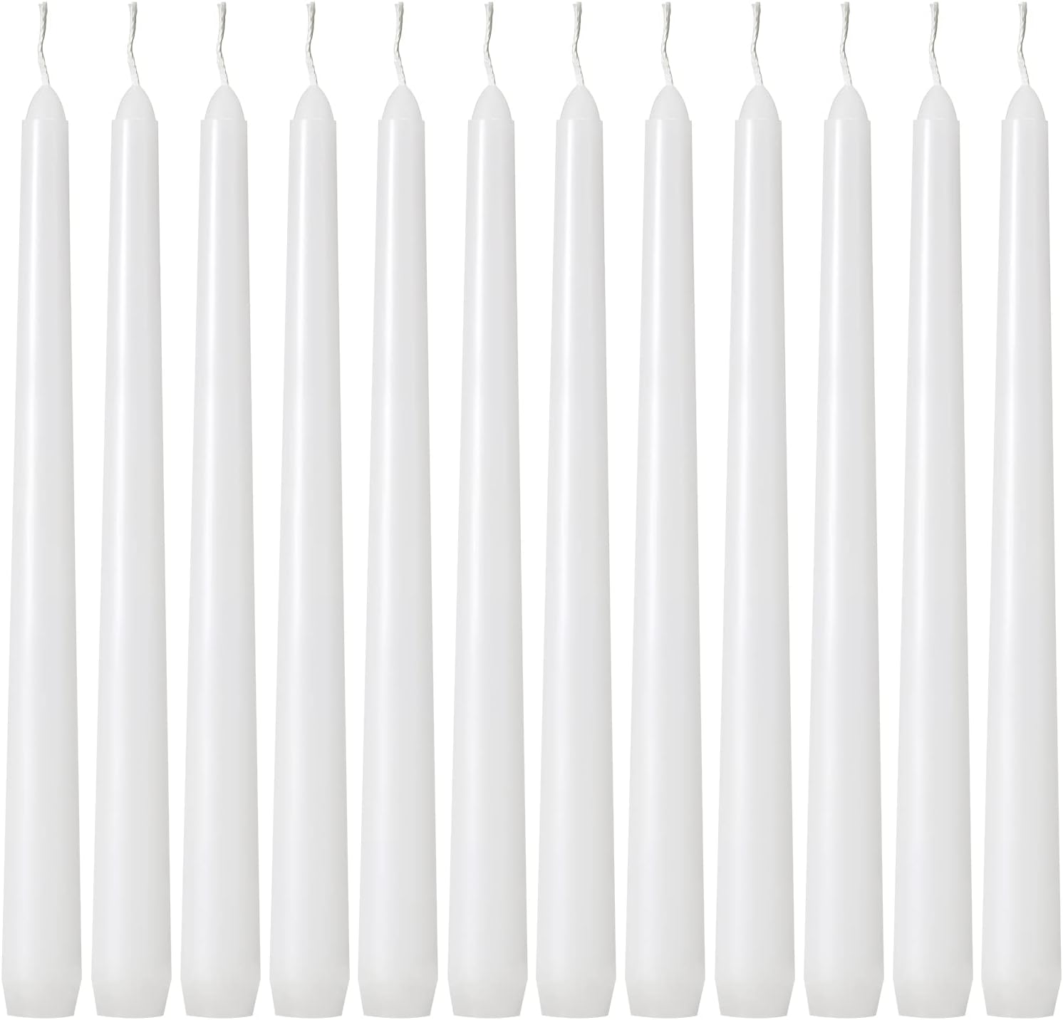 Kedtui Taper Candles, 10 inch Dripless, Set of 24 White
