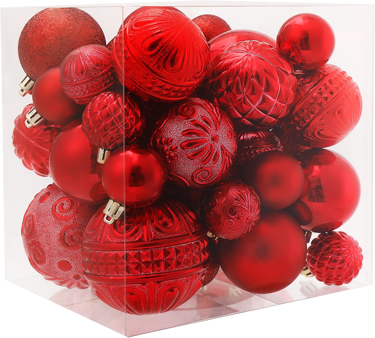 Red Christmas Ball Ornaments, 36pcs Shatterproof Set