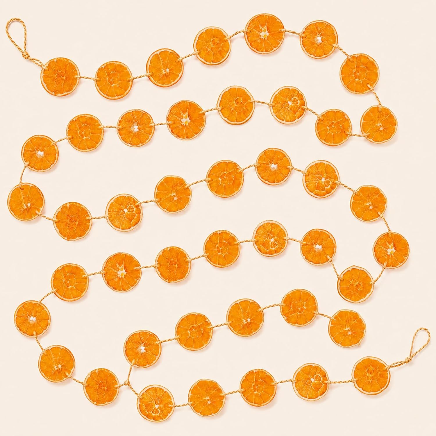 10 FT Dried Orange Garland, 30 Pcs Natural Orange Slice